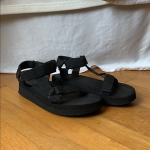 Black Teva Style Shoes